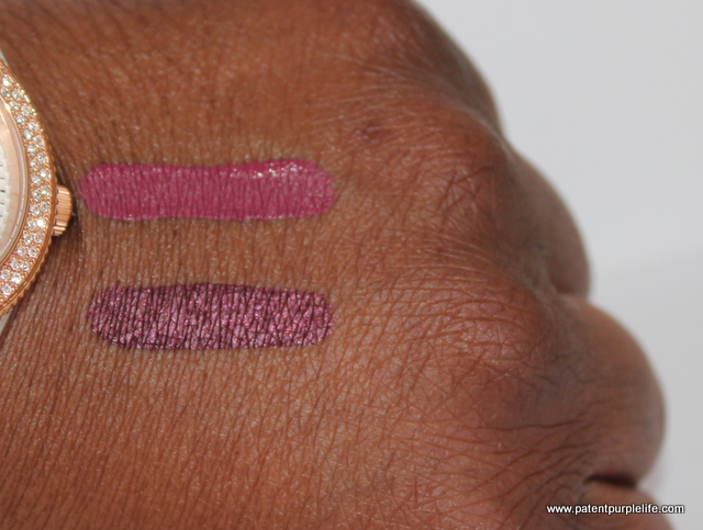 Sephora Lip Creams Dark Berry and Endless Purple Swatch