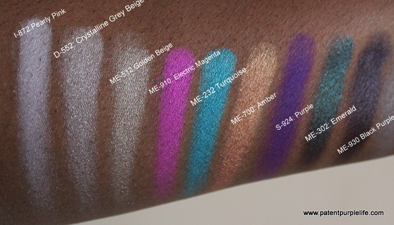 MUFE Artist Shadow Palette Colours You Crave Swatches