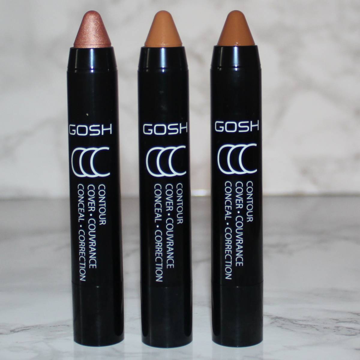 GOSH SS17 Contour Cover Conceal in Golden, Dark and Very Dark